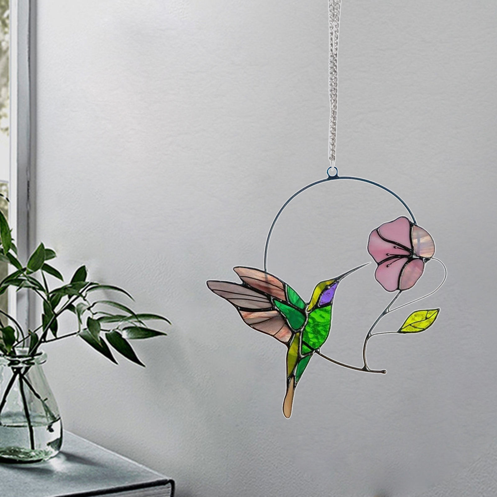 Hummingbird Colourful Window Car Hanging Ornament Home Balcony Kitchen  Outdoor Garden Yard Acrylic Birds  Decorative