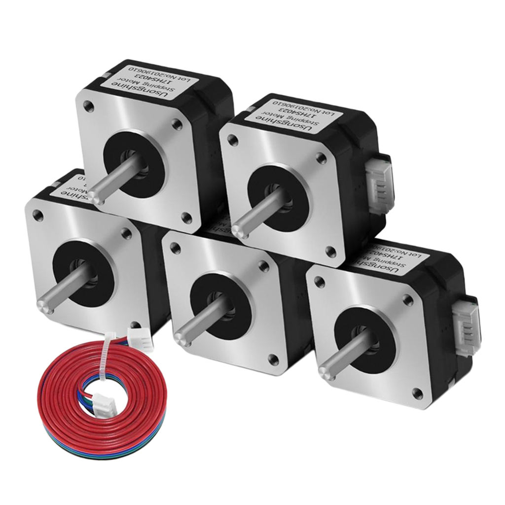 5 Nema17 Stepper Motor 0.7A 22mm 42 Motor 4 Lead for Extruder, 17HS4023