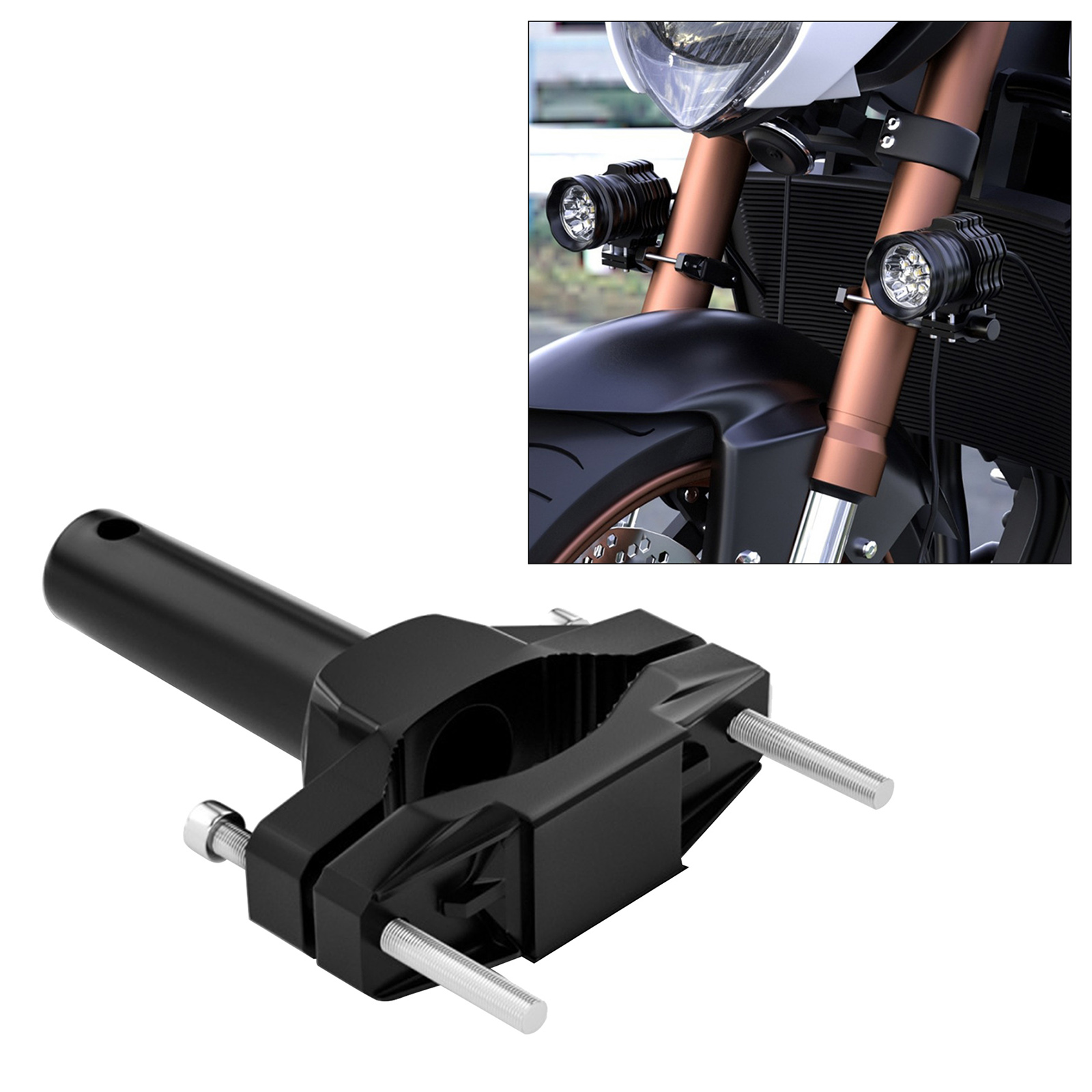 1 Piece Mount Bracket for Motorcycle Bumper Modified Extension Bracket Fixed Lamp Holder Motorbike Parts LED Light Black