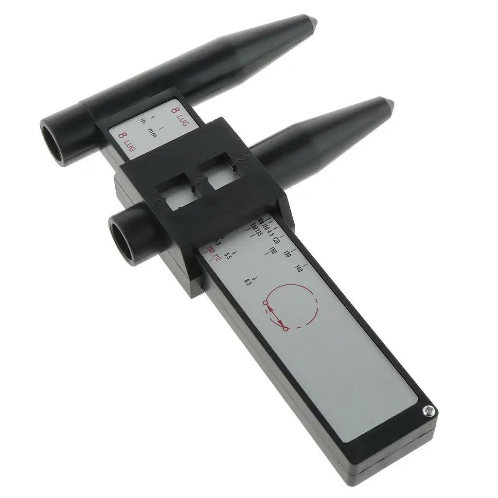 Wheel Rim Bolt Pattern Sliding Measuring Tool Gauge 4 5 6 8 Lug PCD Ruler