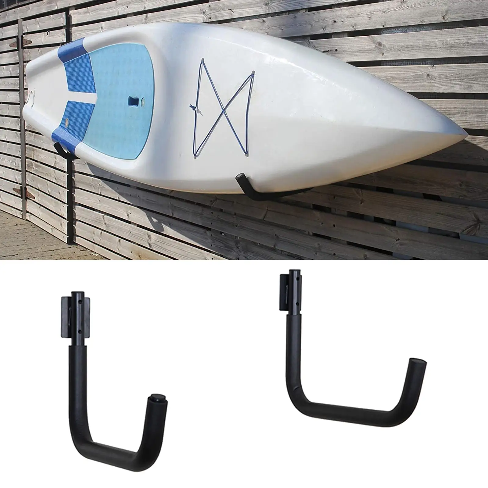 Surfboard Hangers for Walls Kayak Paddle Board Storage Rack with 2pcs Straps LVOERTUIG Kayak Storage Rack Surfboard Wall Mount Garage Hanger Max Load 100lbs/45kg for Kayaks and Paddle Board 