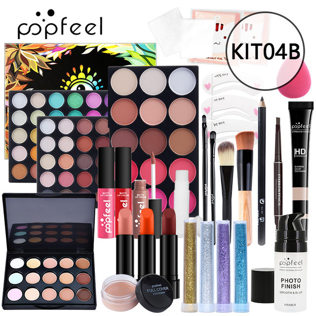 Juego completo de maquillaje ligero para mujer, caja de regalo de  cosméticos, combinación de sombra de ojos, delineador de ojos, lápiz  labial, polvo suelto, Envío Gratis - AliExpress