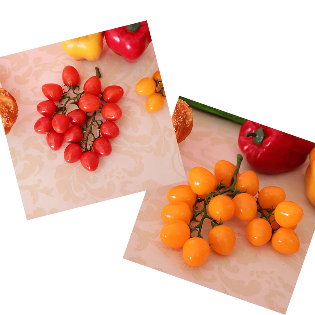 Artificial Cherry Tomatoes Manmade Mock Summer Fruit on the Vine Decoration