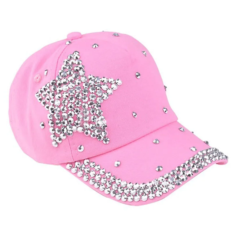 Gorra de béisbol con forma de estrella de diamantes de imitación para niños, gorro con Cierre trasero, atrezos para de bebés|Sombreros y gorras| - AliExpress