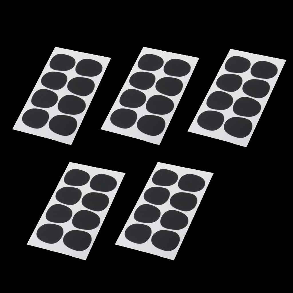 40Pcs Alto/Tenor Saxophone Rubber Tooth Pad Cushion Black Mouthpiece Patches Pad