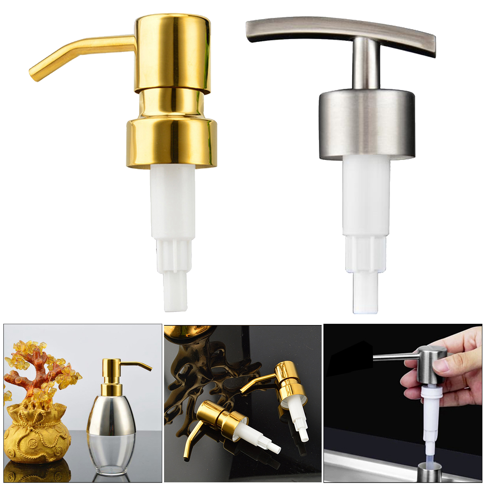 304 Rust Proof Stainless Steel Soap Dispenser Pump Replacement for Your Bottles Spare Parts