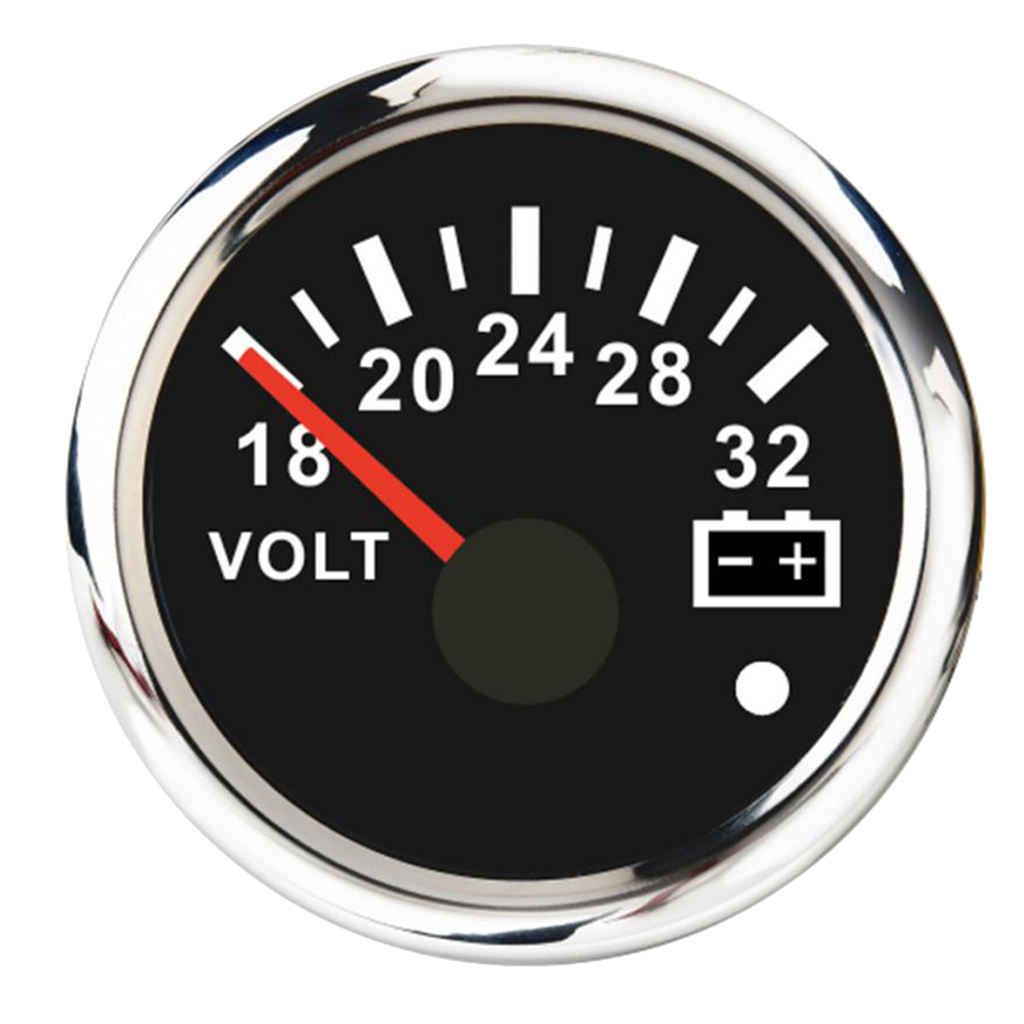 52MM Universal Voltmeter Car Boat Digital Voltage Gauge 18-32V  Motorcycle Truck Yacht Vessel, 2``