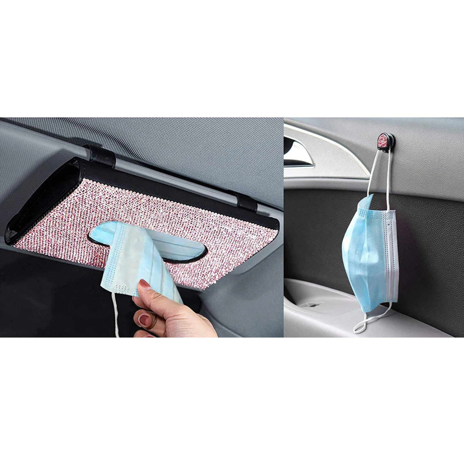 Car Tissue Holder, Sun Visor Napkin Holder, Vehicle Cars Visor Tissue Holder, PU Leather Backseat Tissue Case Holder