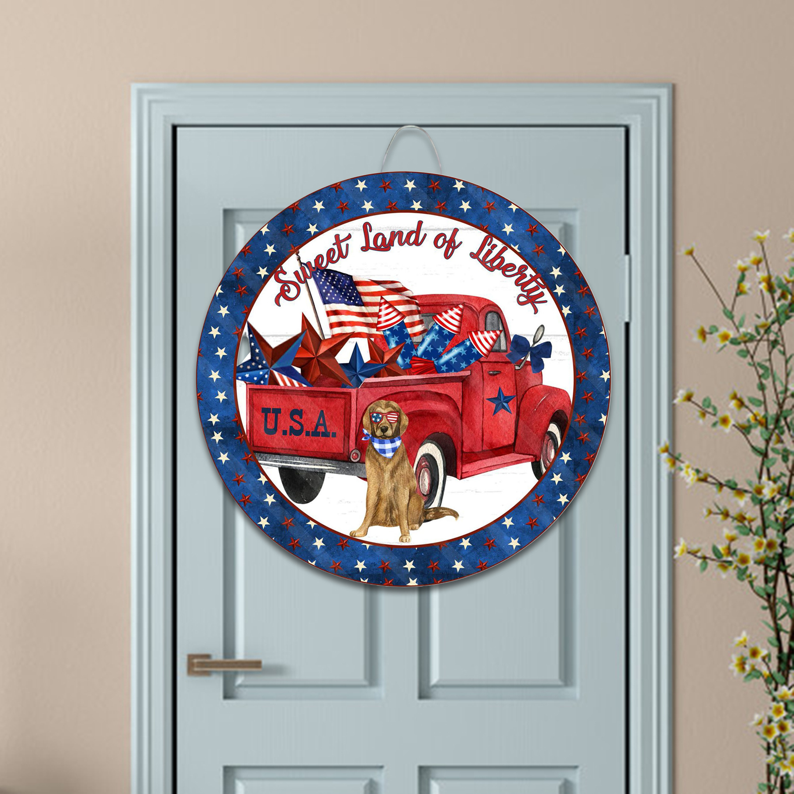 Rustic Wooden Welcome Door Sign Seasonal Outdoor Ornament Burlap Bow Front Door