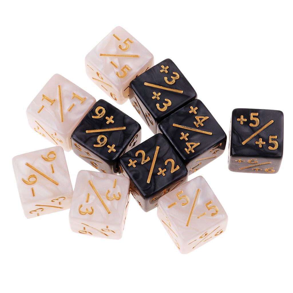 6-Side Dice Set Mathematics Teaching Fractional Dice for Educational Games Pack of 10
