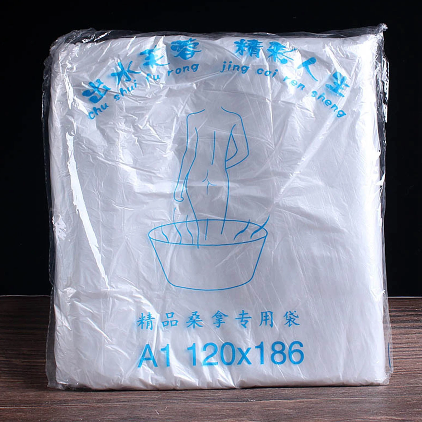 50 Pieces Clear Disposable Bathtub Bag Cover 186x120cm for Traveling Salon