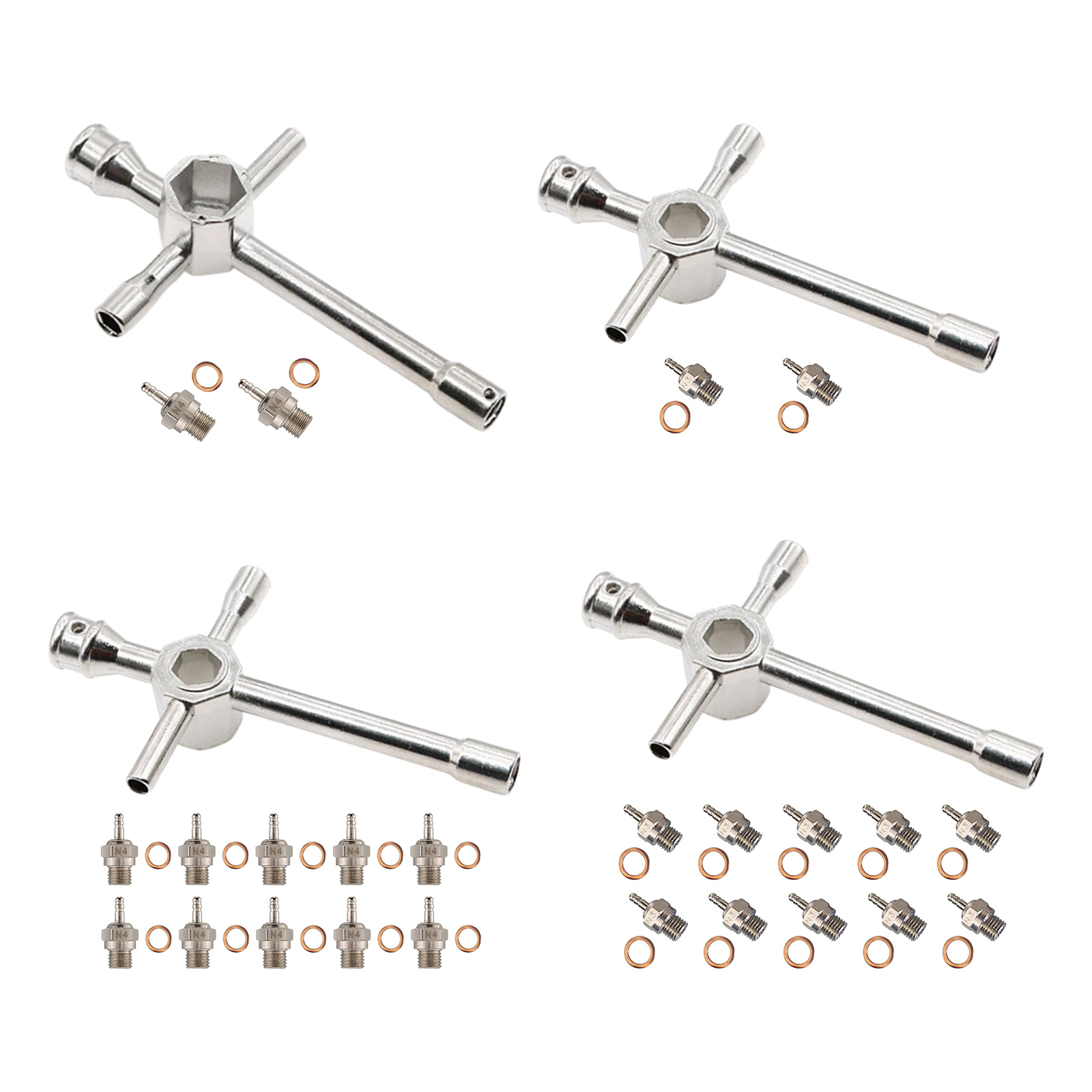 2x Duty Metal Hot Glow Plug Spark & Cross Wrenches for Kyosho HPI  RC