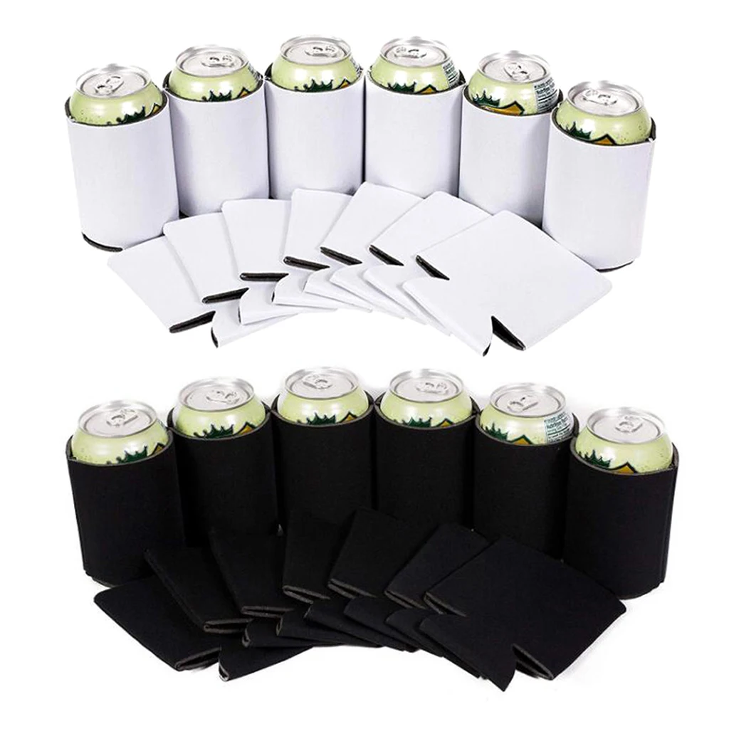 60Pcs Foldable Beer Can Coolers Sleeves Soft Cooler for Parties Beer Bottles