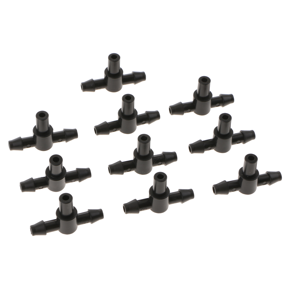 10pcs 4/7Flat T-Type Capillaris Micro Drip Irrigation System Hose Watering