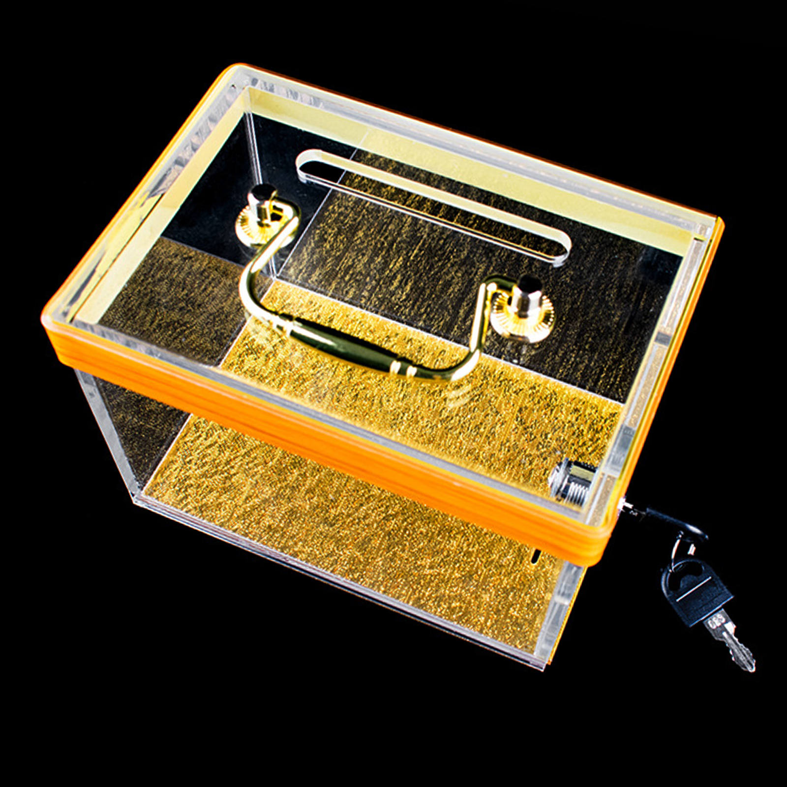 Poker Chips Bank Box Double Security Money/Tips Case Professional Texas Hold'em Coin Box - Acrylic Gambling Safe Container