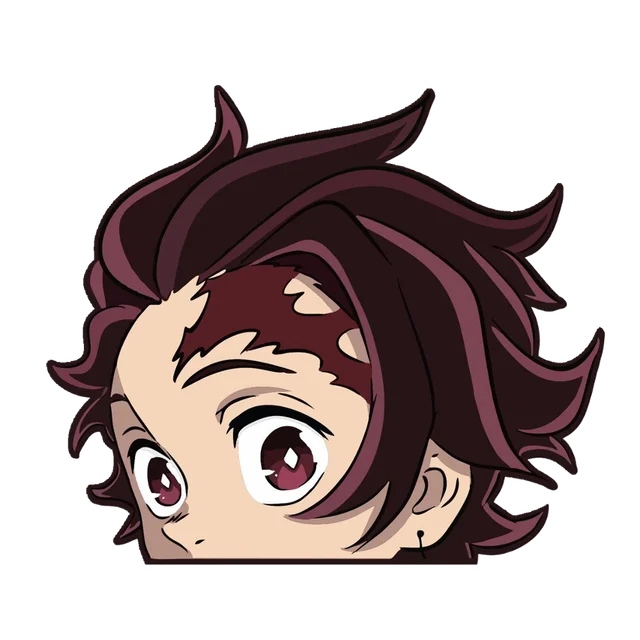 Tanjiro Kamado Head on Red Fire Sticker - Anime PNG Sticker