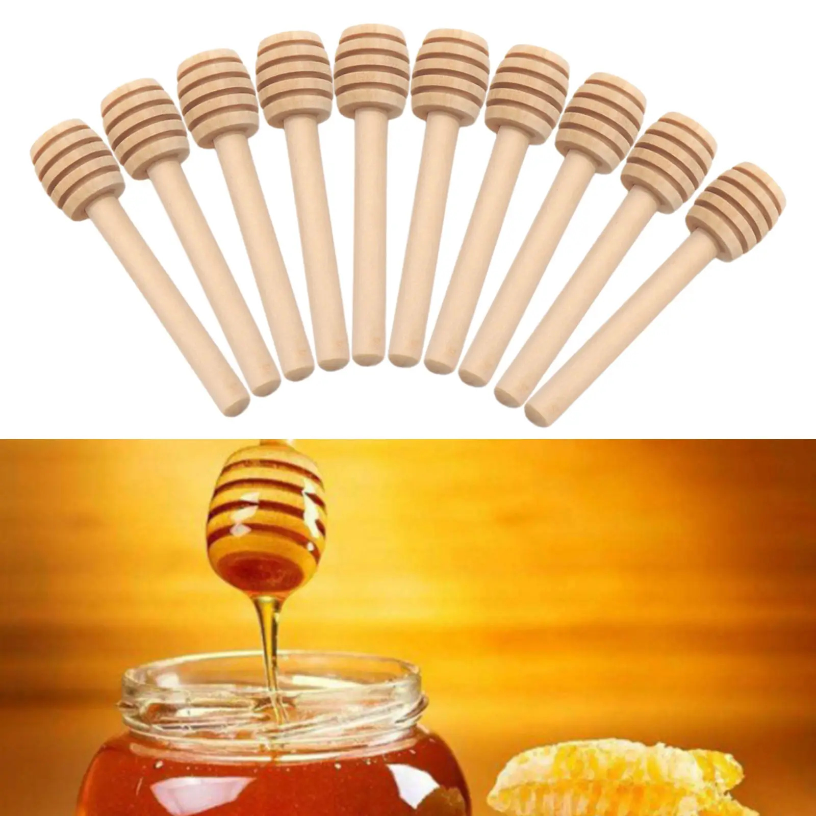3 Inch Wooden Honey Dippers Server for Honey Jar Dispense Drizzle Honey and Wedding Party Favors Hjuns 24 Pack Mini Wood Honey Dipper Sticks 