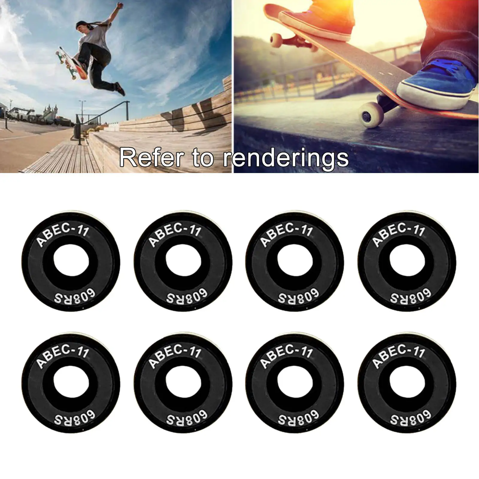 8Pcs 608RS ABEC 11 High Quality Inline Skates Bearing Skate Board Wheels Beaing for Scooter Skateboard Longboard Accessories