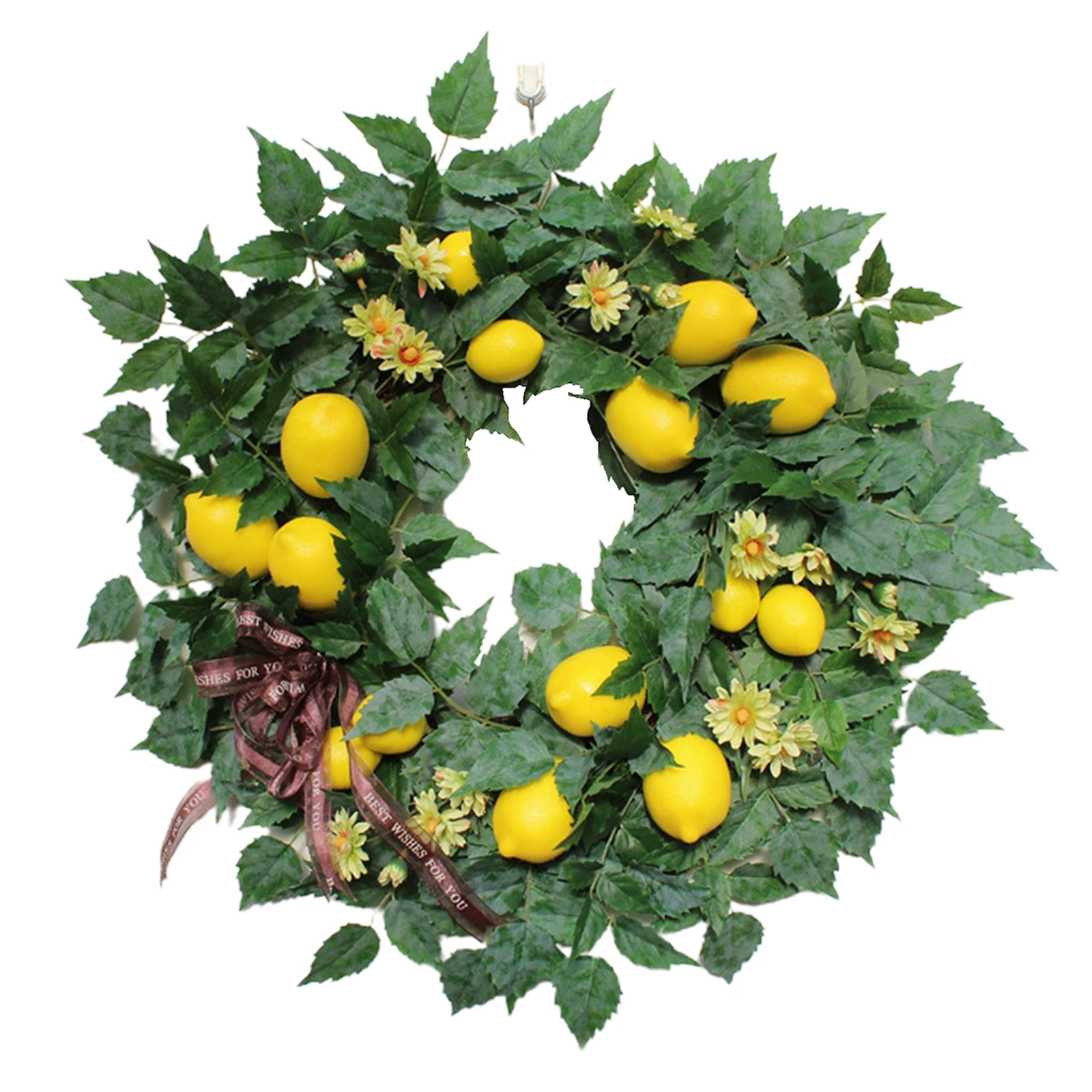 Front Door Wreath Artificial Greenery Fruit Lemon Garland Wedding Ornament