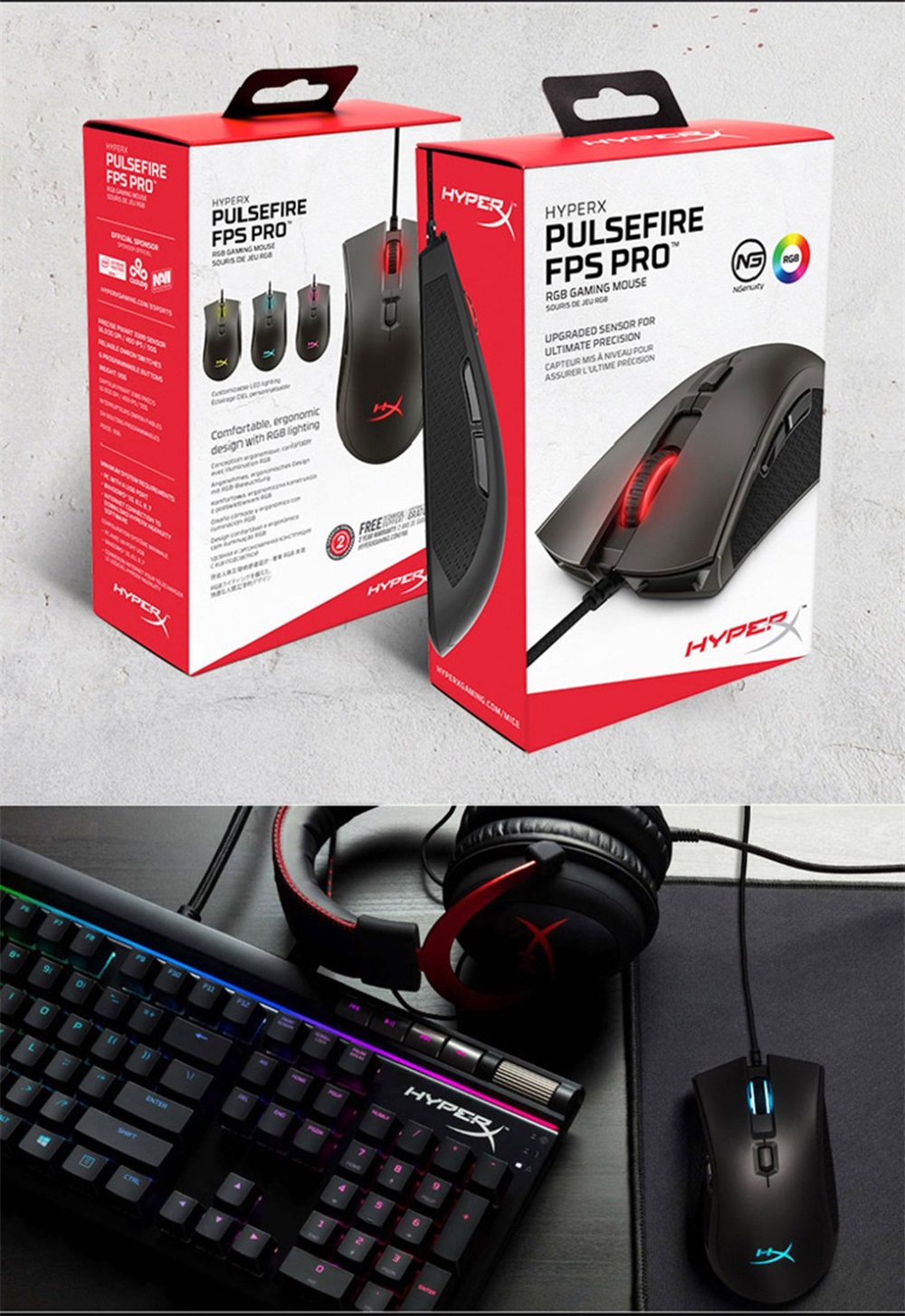 Kingston HyperX Pulsefire FPS Pro RGB Gaming Mouse Wired ...