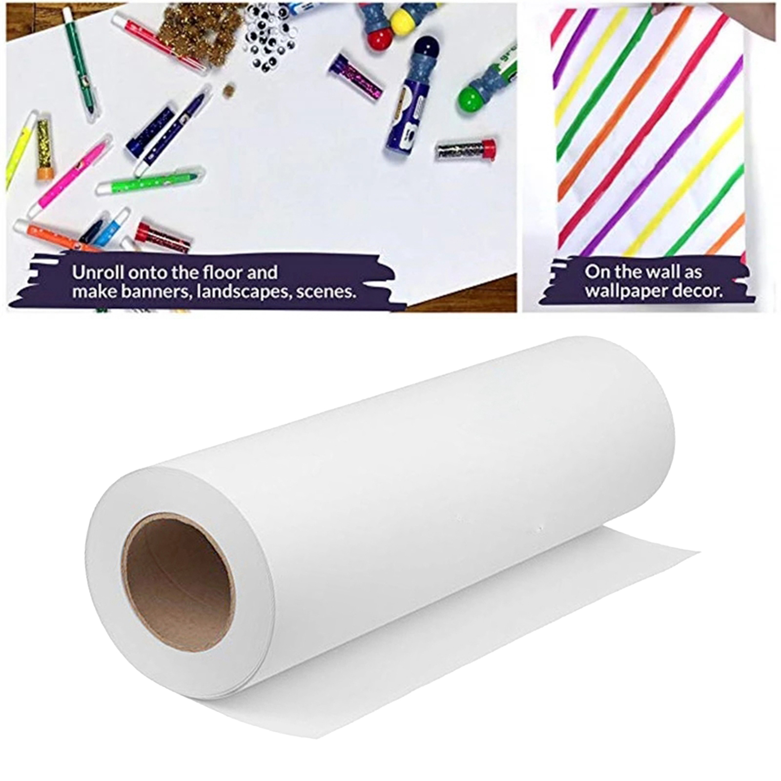 30Meter White Kraft Paper Wide Jumbo Roll for Gift Wrapping, Art &Craft, Postal,