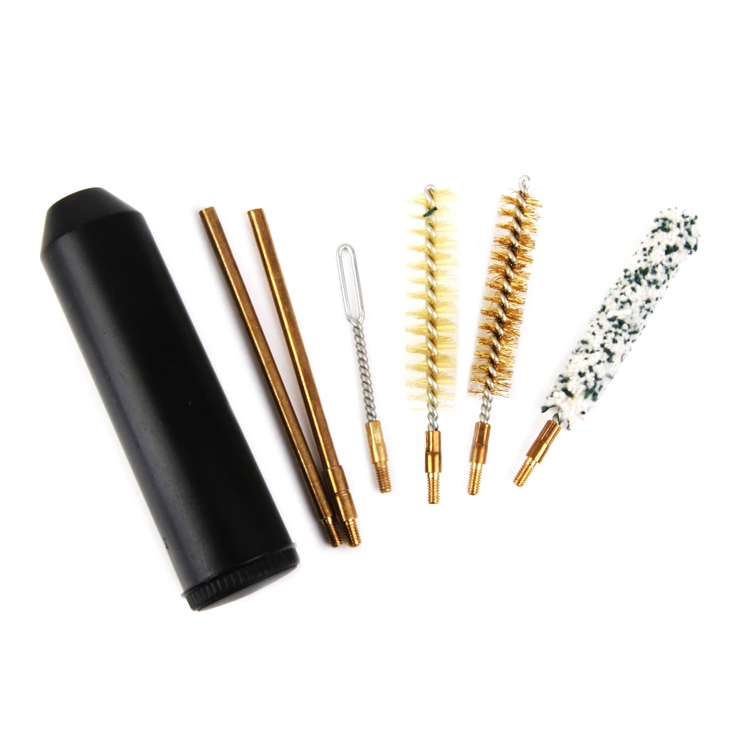 7pcs Barrel Cleaning Kit For Rifle Cal.38/357 9mm Rods Brush Handle for Outdoor Hunting G un Accessories