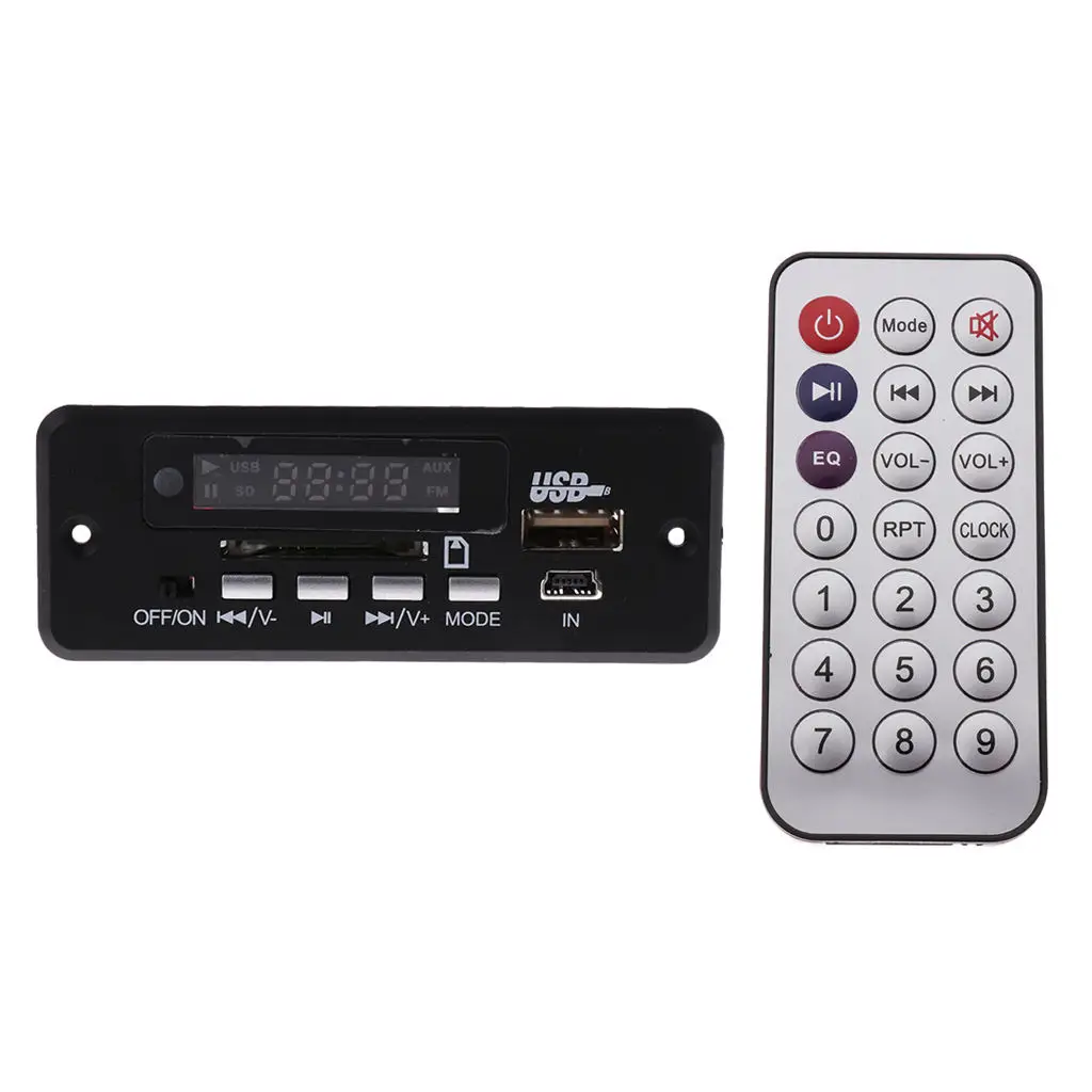 12V Car FM MP3 Decoder Board Digital LED Audio Decoder Module Remote Control