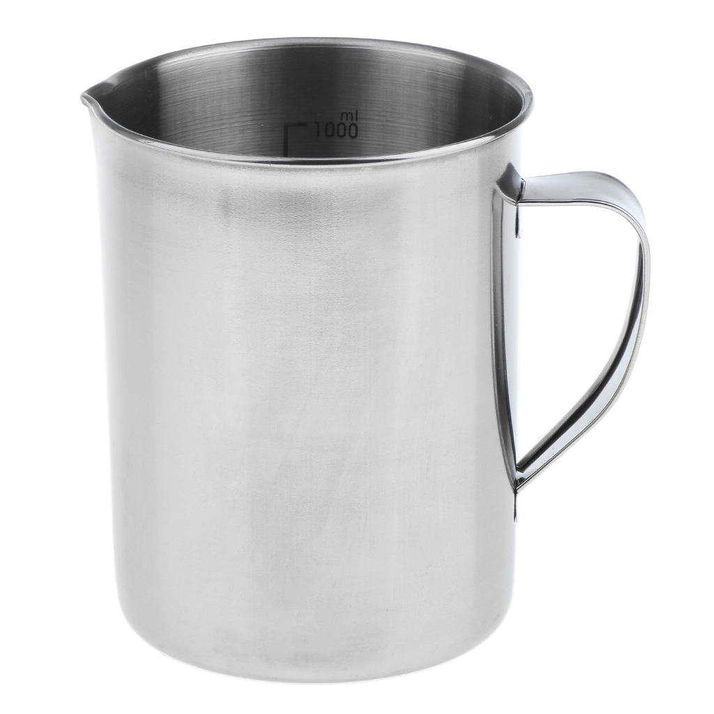  Stainless Steel Kitchen Lab Handle Water Liquid Measurement Cup Mug Modern A+++