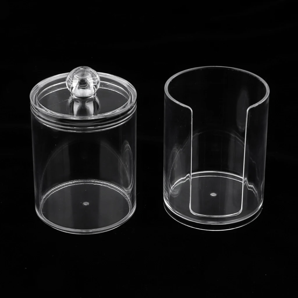 Clear Acrylic Makeup Cotton Pads Organizer, Cotton Balls Swab Holder Case with
