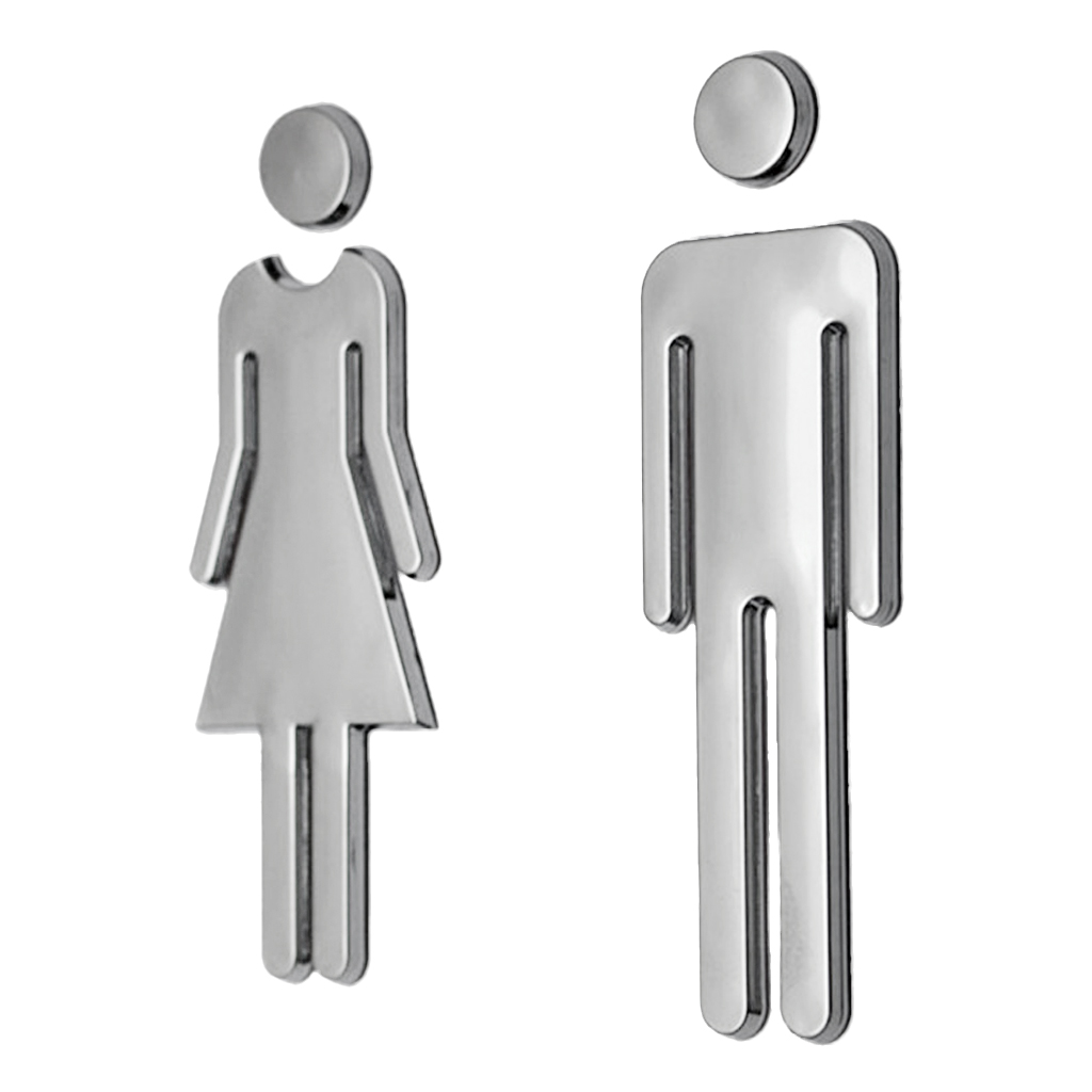 Toilet Door Sign Men & Women WC Decals Stickers Restroom Washroom Signage Plaque Mirror Surface