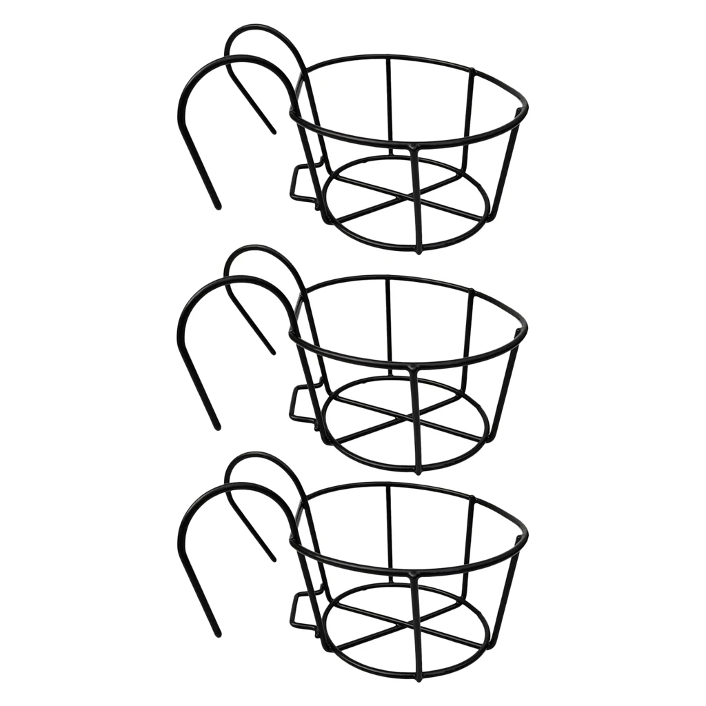 3Pcs Metal Plants Flowerpot Hanging Basket Holder Iron Art Pot Vase Bracket