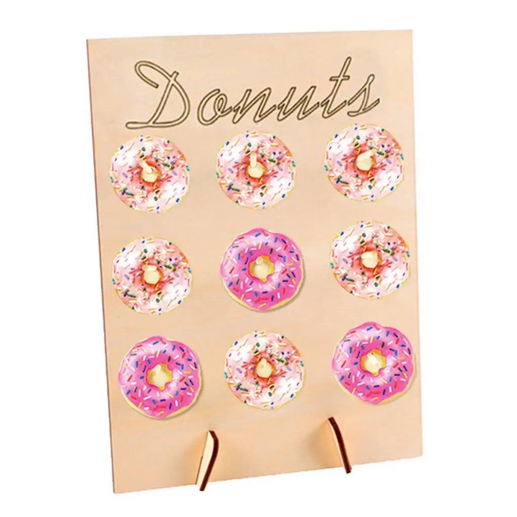 Gender Reveal Party Supplies, DIY Donuts Wall Holder, Wooden Doughnut Stand for Baby Shower Table Decor Home Decorations