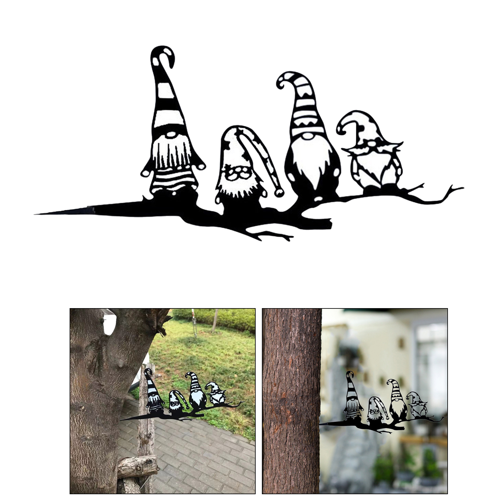 Metal Naughty Faceless Gnome Dwarfs Garden Silhouette Tree Fairy Decor House Garage Cupola Barn Yard  Cut