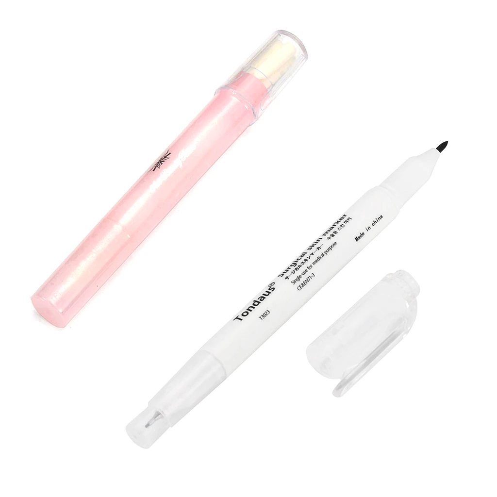 Permanent Tattoo Eyebrow Skin Marker Pen Eraser with Measuring Ruler Set