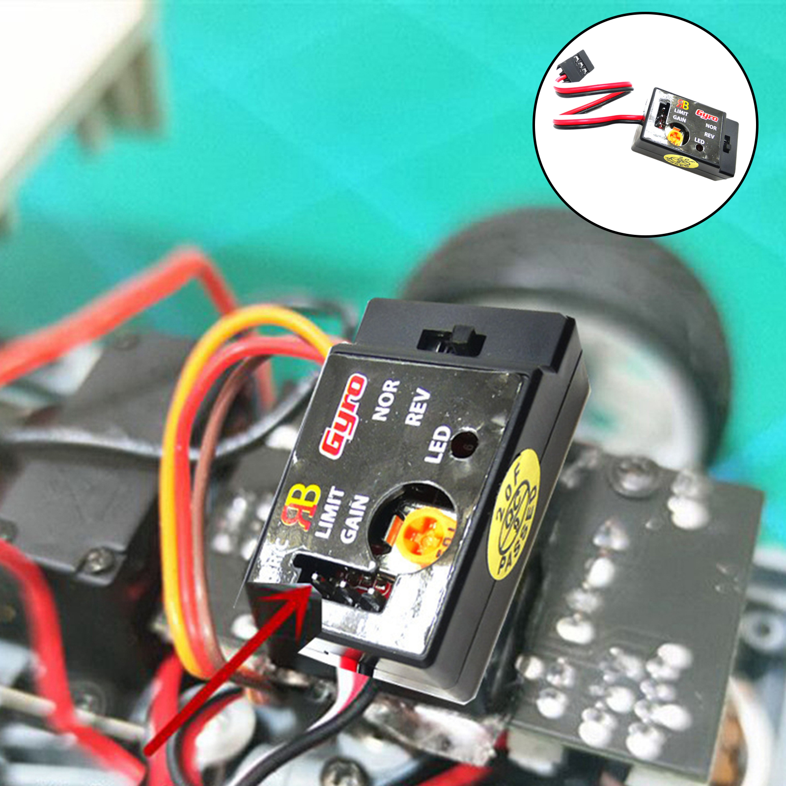 SMM System Sensitivity Drive Drifting Gyro Module Mini Gyro Control Gyro 4-6V Replacement for WPL D12 Racing Car Truck Upgrade