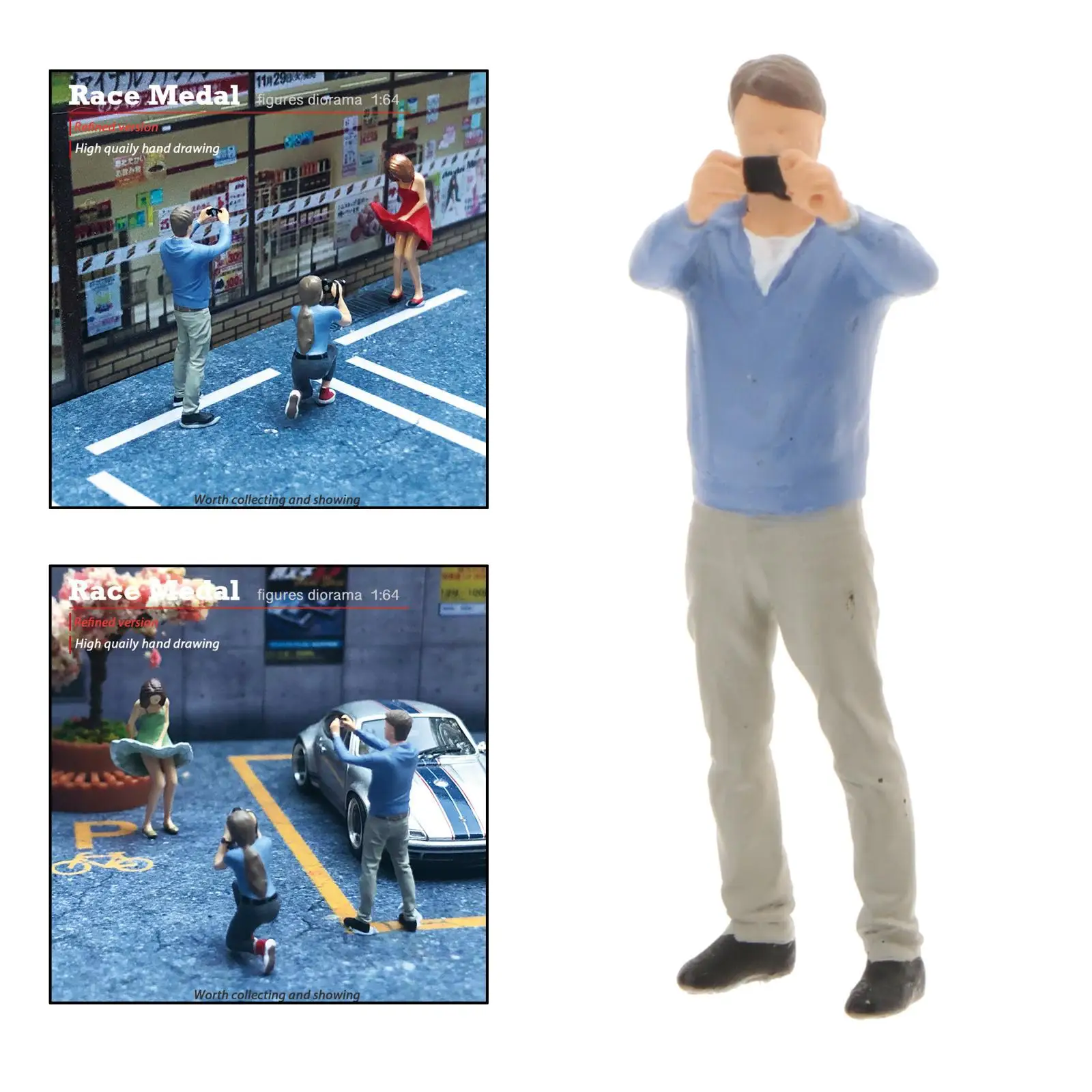1:64 Scale Figures Diorama Men Miniature Action Figure Model for Display Toy Playset