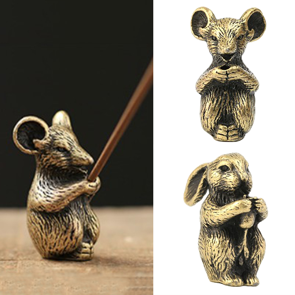 Pack 2pcs Pure Brass Incense Stick Holder for Home Massage Chinese Shenxiao