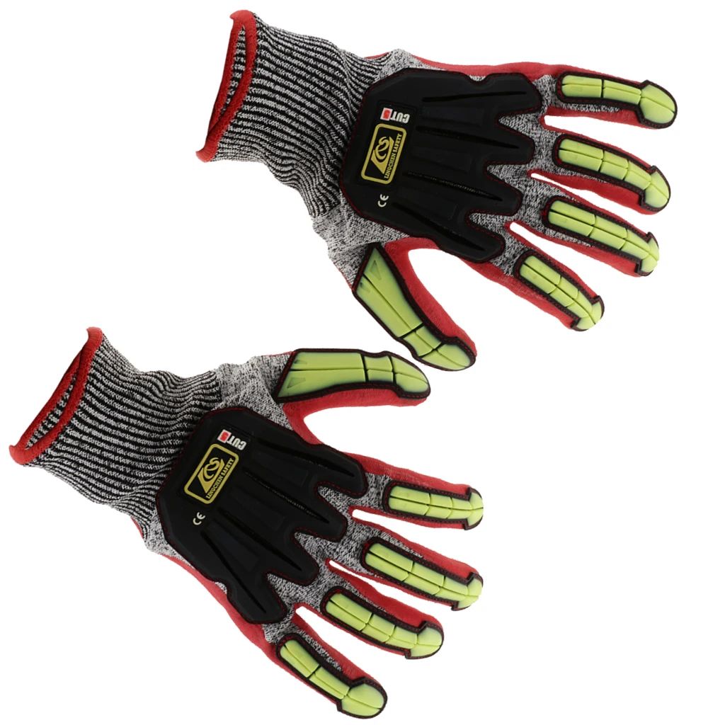 Cut Impact Resistant Work Safety Gloves Anti-impact High Visibility Mitts