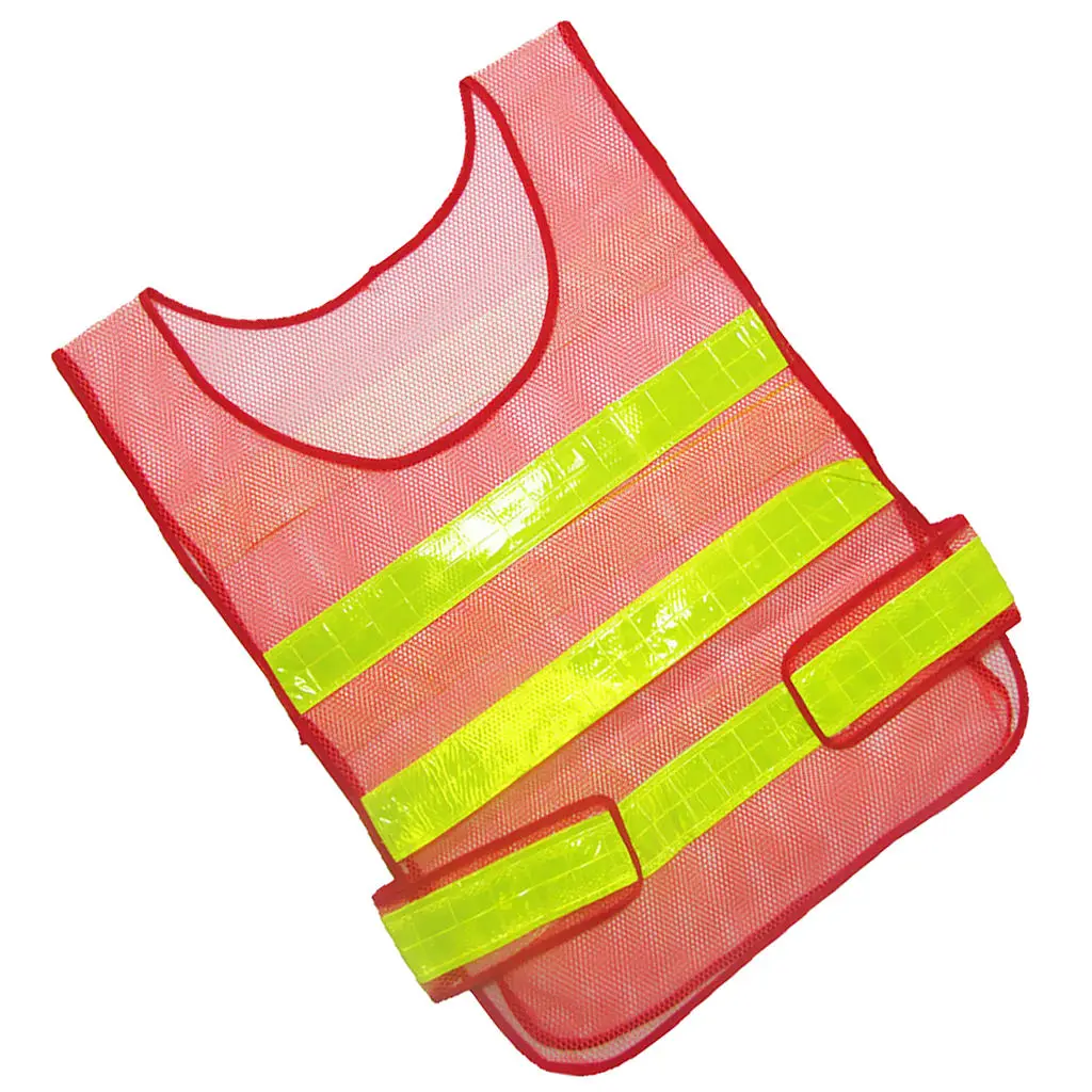 Adjustable Safety High Visibility Safety Vest, High Visibility Safety Vest With Reflective Strips -Red