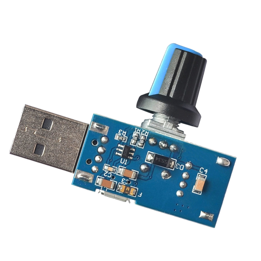 Mute USB Fan  Controller Volume Regulator Switch With Knob DC 4V-12V 5W
