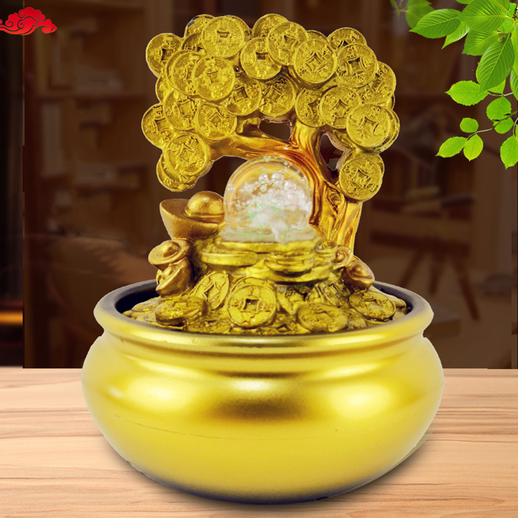 Resin Money Tree Feng Shui Decoration Money Tree Lucky Tree Bonsai Style Ornament for Home Office Restaurant Shop Stores