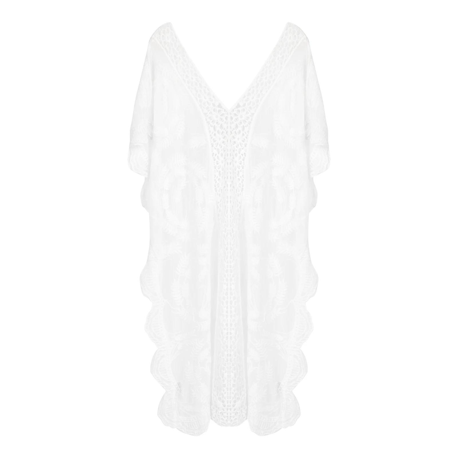 bathing suit and cover up set Beach Dress Women's Hollow Out Cover-Ups Sexy Short Sleeve Sheer Crochet Swimsuit Cover Up Dress Swimwears bikini cover up set