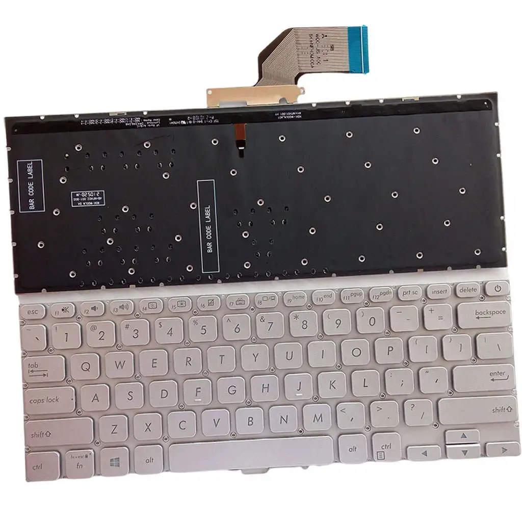 Laptop US Layout Keyboard Silver Replaces for ASUS S403F A403F x403F Durable Premium Easy Install No Frame