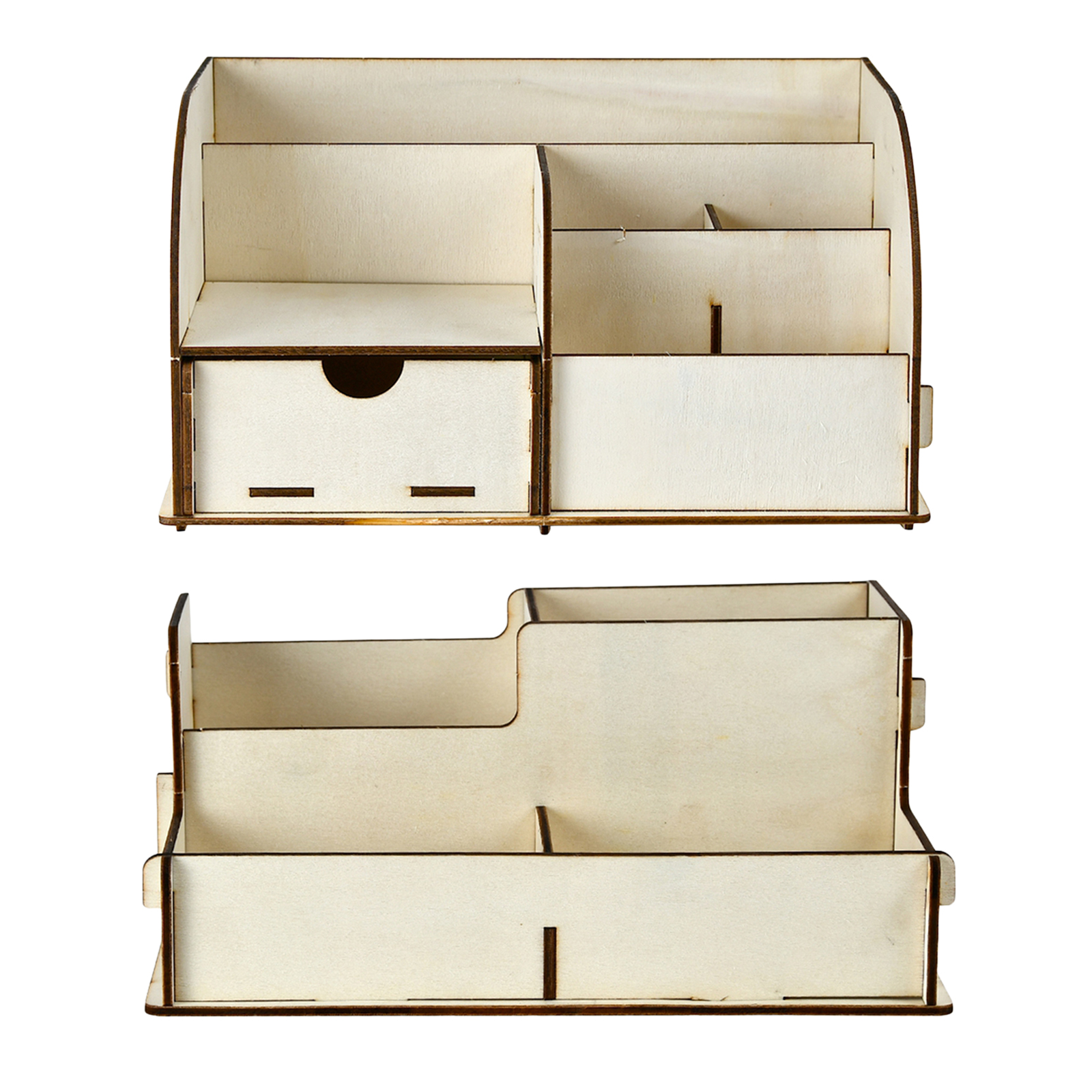 School Supply Storage DIY Wooden Desk Organizer Pen Holder Box