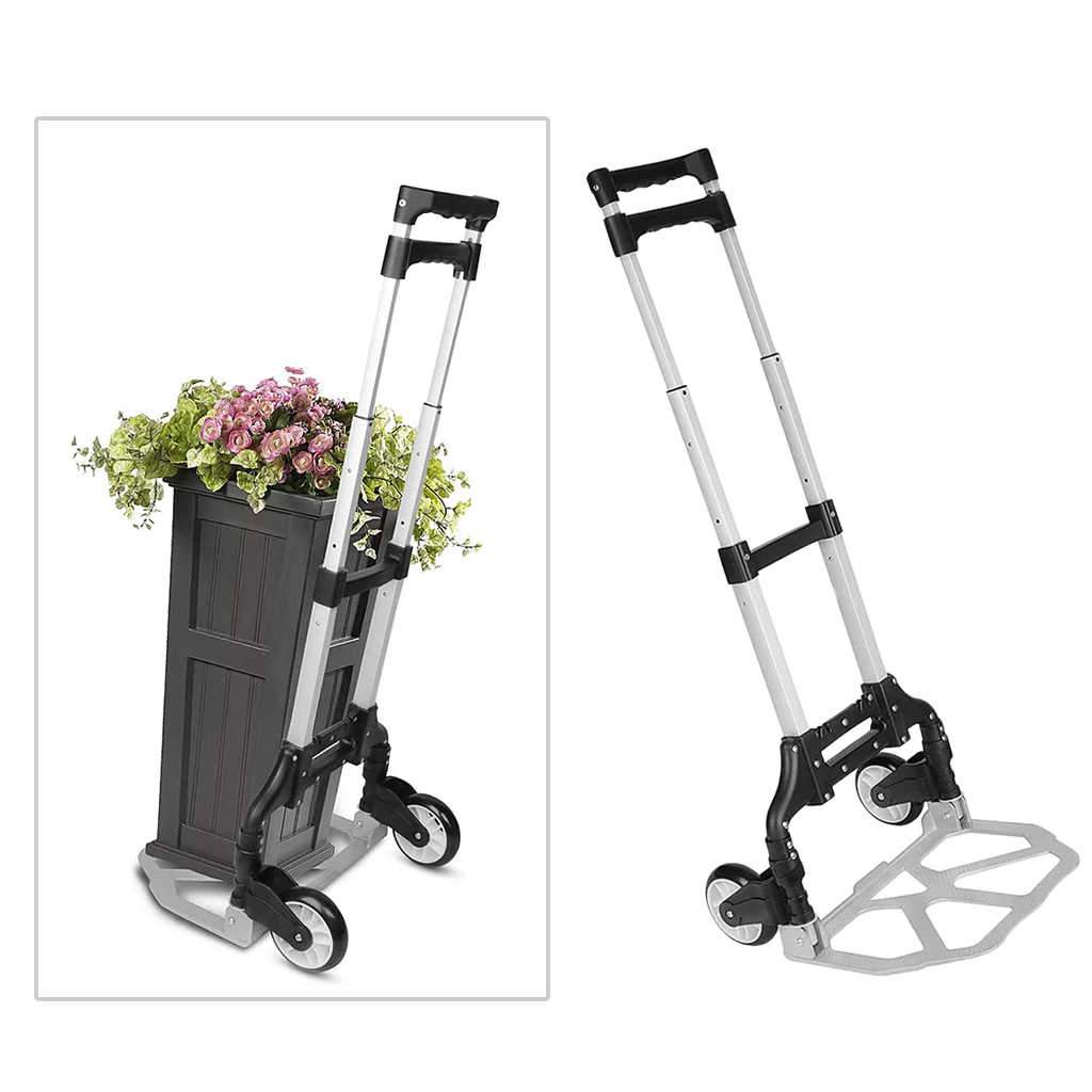 160 lbs Folding Hand Truck Wheel Barrow Cart Trolley for Shopping Delivering