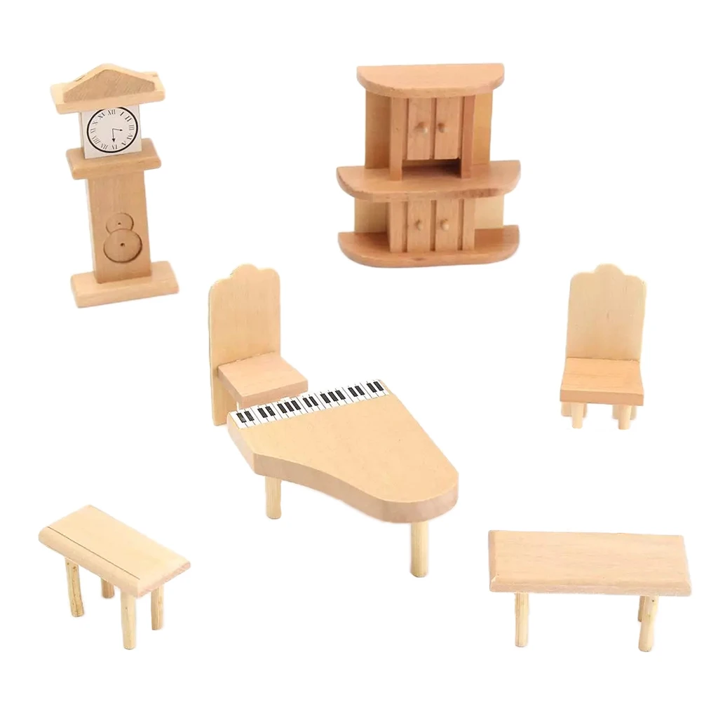 dollhouse furniture set 1/12 scale wooden miniatures decor Kitchen set