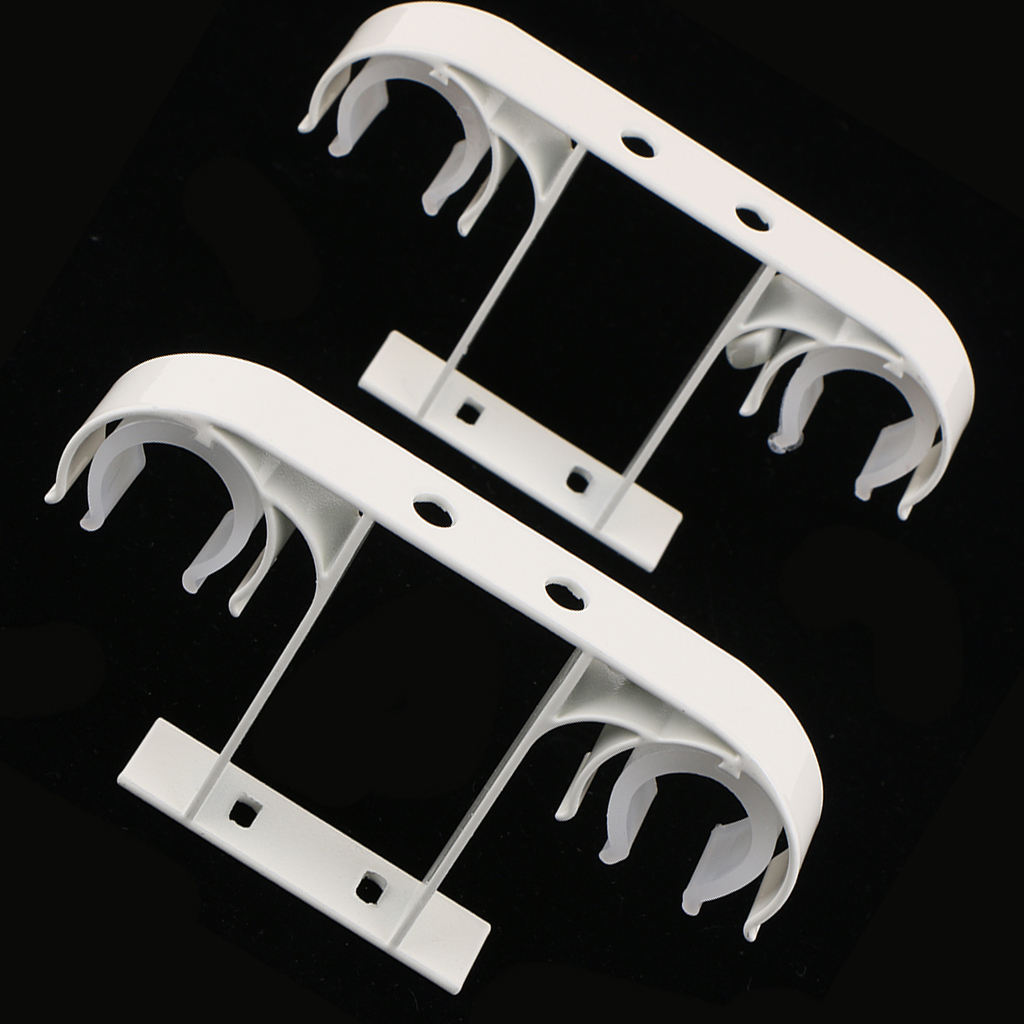 2 Piece Aluminum Alloy Double Curtain Rod Bracket Holder Ceiling Mounted