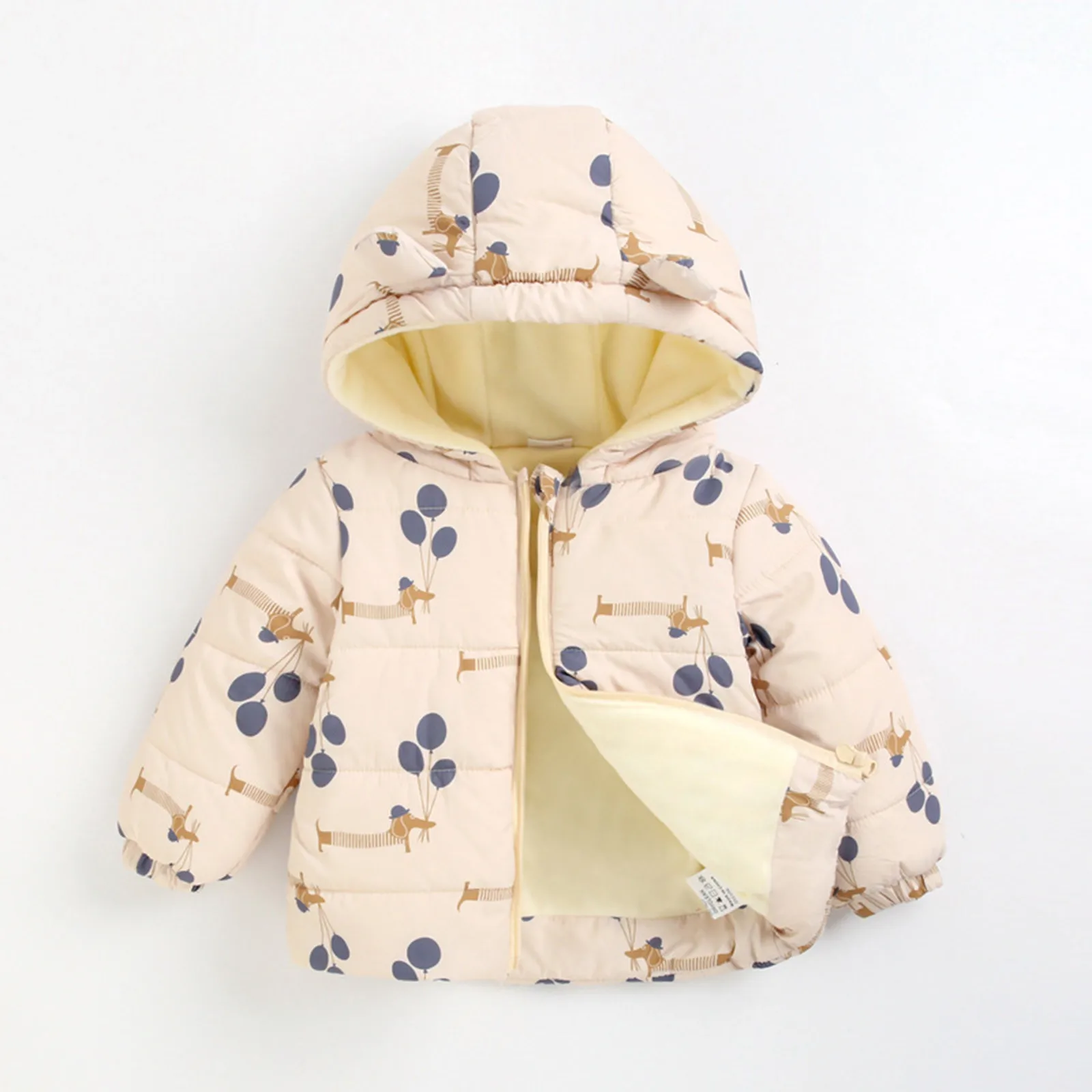 Baby Girl Clothes Winter Warm Down Fur Coat New Boy Girl Wool Outerwear Zipper Fur Padded Jacket Thickened Quilted Toddler Baby woolen jacket