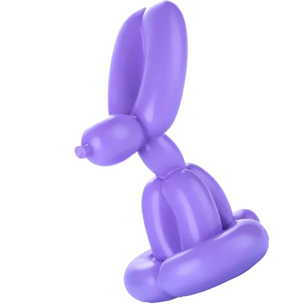 Balloon Animal Sculpture Resin Rabbit Figurine Mini Resin Art Statue Desktop Ornament-S/M/L