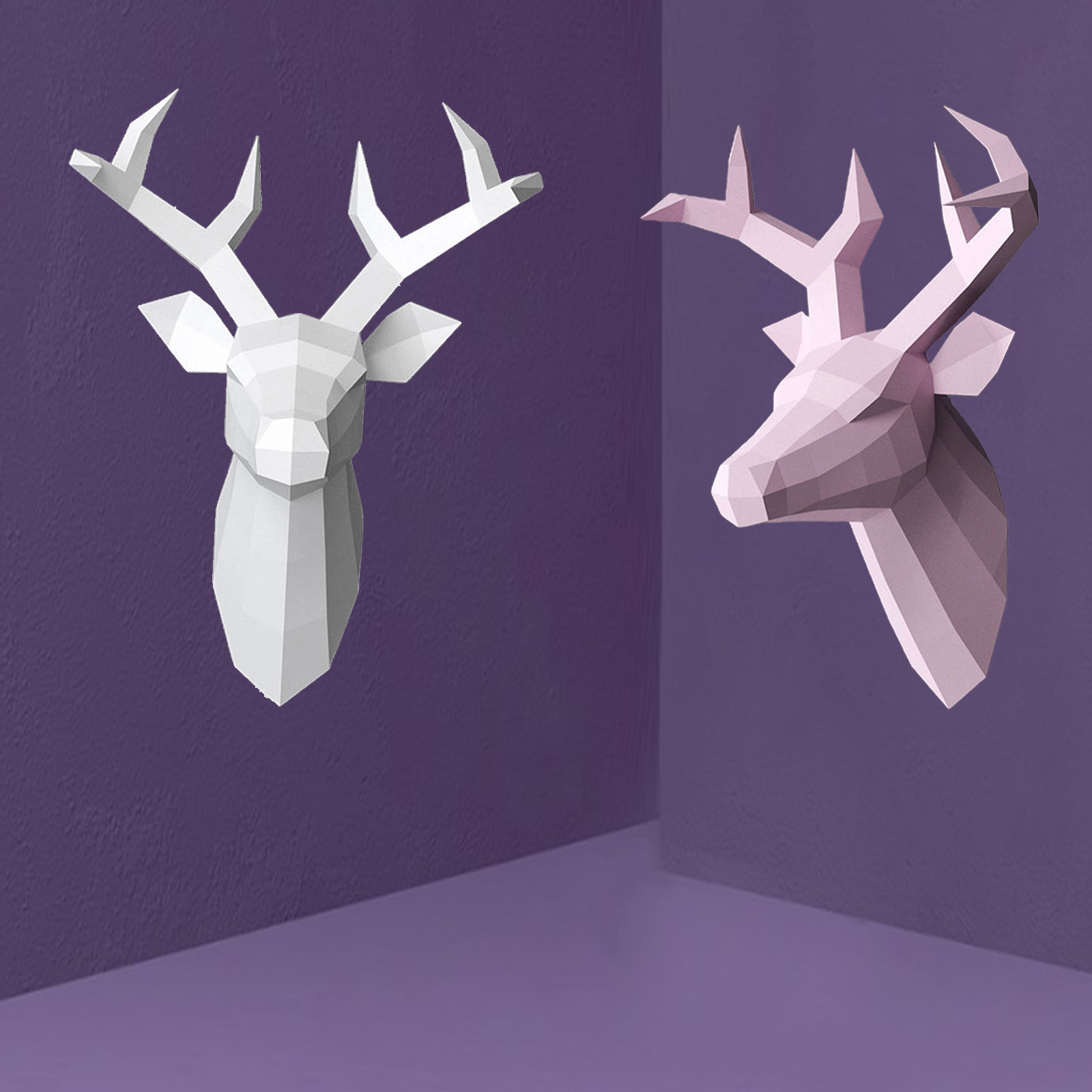 Pre-cut Paper Deer Head Paper Model DIY Handmade Home Wall Mount Decor